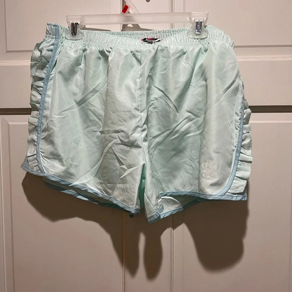 Simply Southern Pants - NWT Simply Southern Preppy Ruffle Short Blue Green Glass Size XL